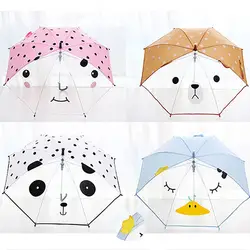 Милый мультфильм детей хит ткань шить полупрозрачные полуавтоматическая прямой зонт D3