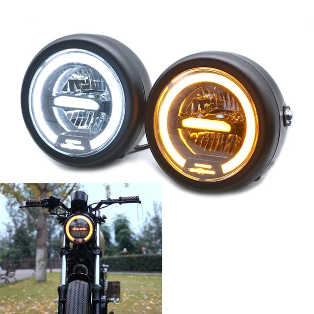 6.5" Inch Retro Motorcycle Headlight Head faring Daytime Running light For SUZUKI GN CHOPPER Cafe Bobber - AliExpress Mobile