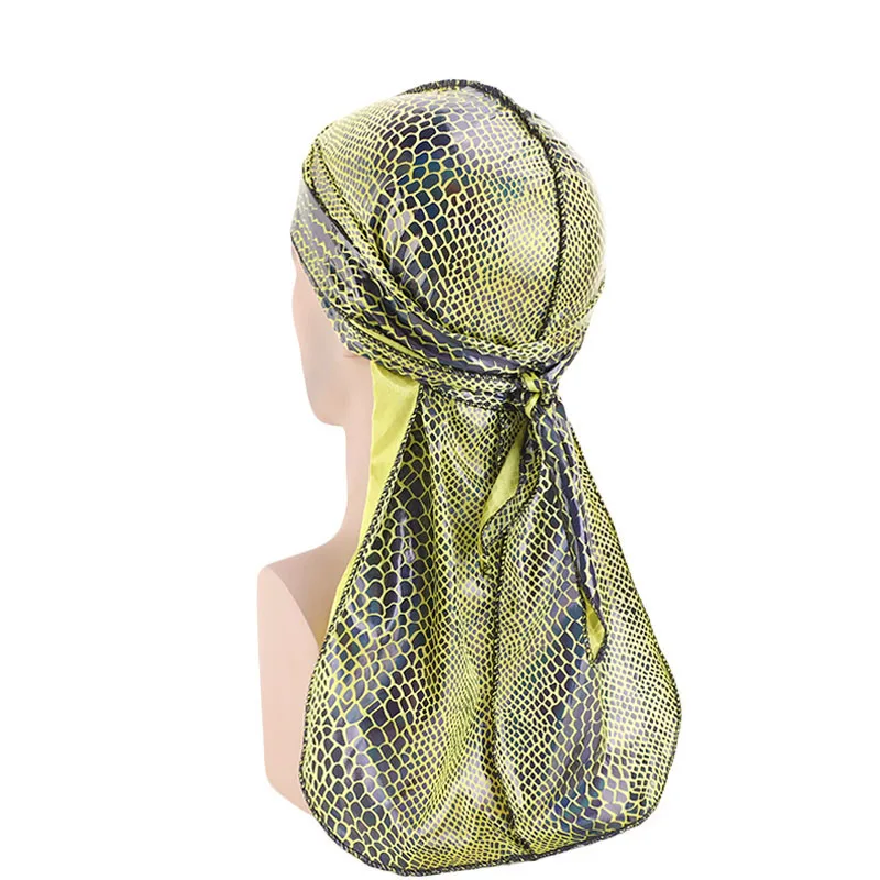 

New Crocodile Pattern Durag Silky Du rag Dome Cap Headwrap