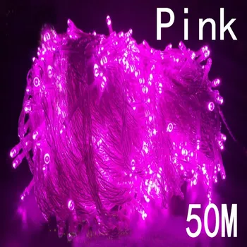 Nieuwe Roze Kleuren String Light 50M 400 Led Kerst/Bruiloft/Feest Decoratie Verlichting 220V Outdoor Waterdichte led Lamp Nieuwe Roze Kleuren String Light 50M 400 Led Kerst/Bruiloft/Feest Decoratie Verlichting 220V Outdoor Waterdichte led Lamp
