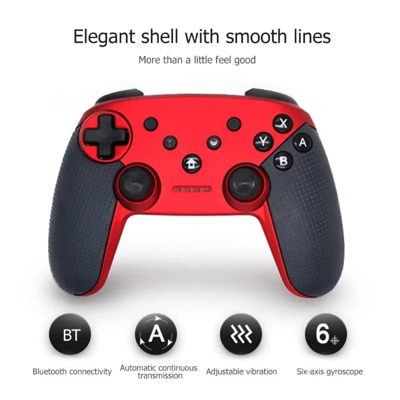 

Wireless Bluetooth Gamepad Game Joystick Controller with Somatosensory Vibration Screenshot Axis for Nintend Switch High Quality