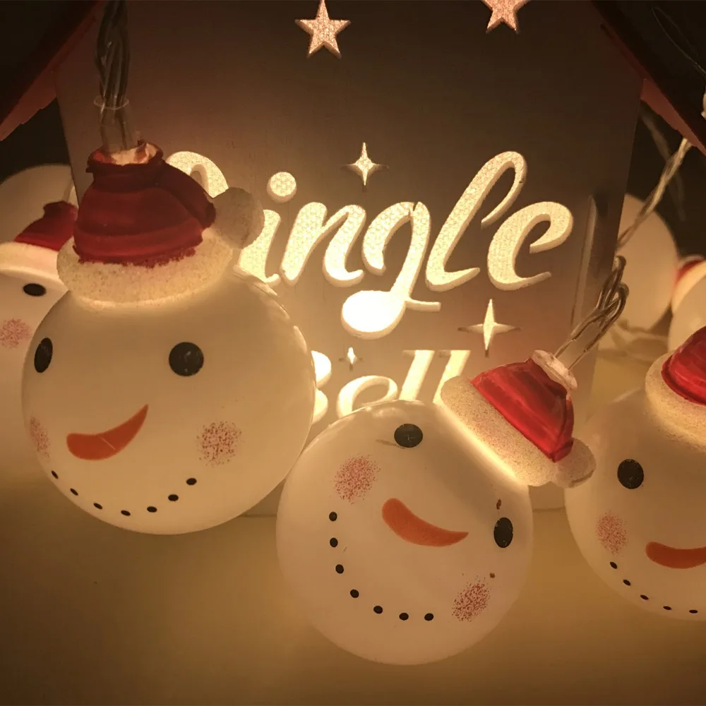 3.5m 20 lights Christmas Snowman Led String  Christmas Decoration Lights Cute Baby Snowman Mall Room Decoration  Warm White (4)