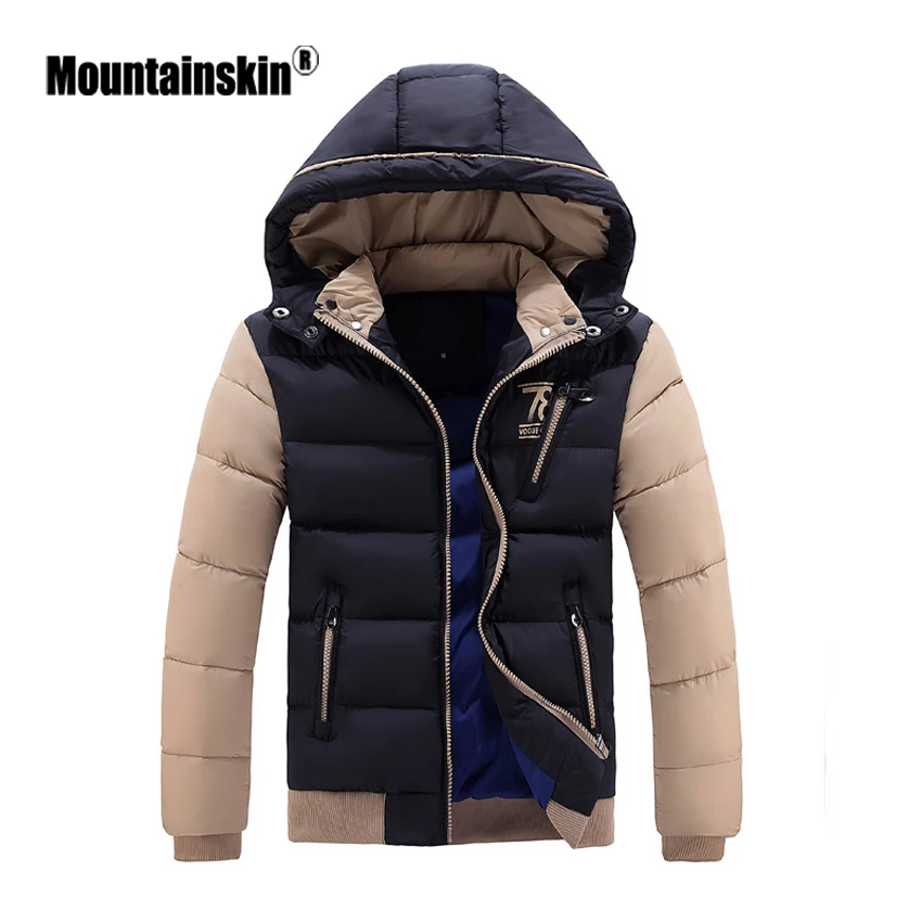Mountainskin Для мужчин зимние куртки модные мужские теплые толстые пальто с капюшоном