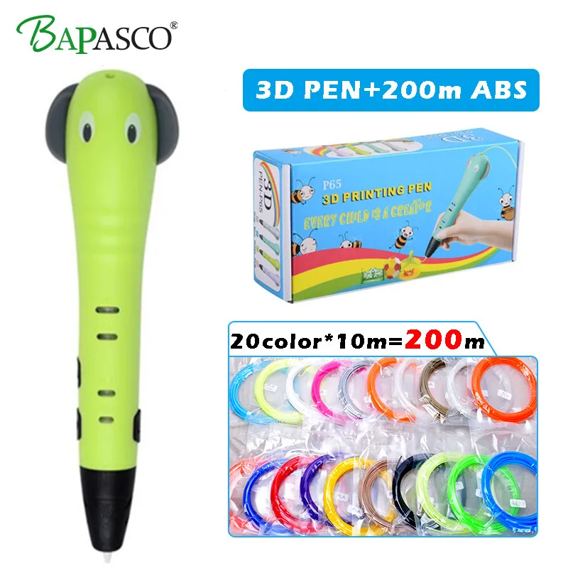 

BAPASCO 2018 DIY 3D Printing Pen 200M(20Color) 1.75mm ABS/PLA 3D Pen Painting Pen Creative Toy Gift For Kids Design Drawing toys