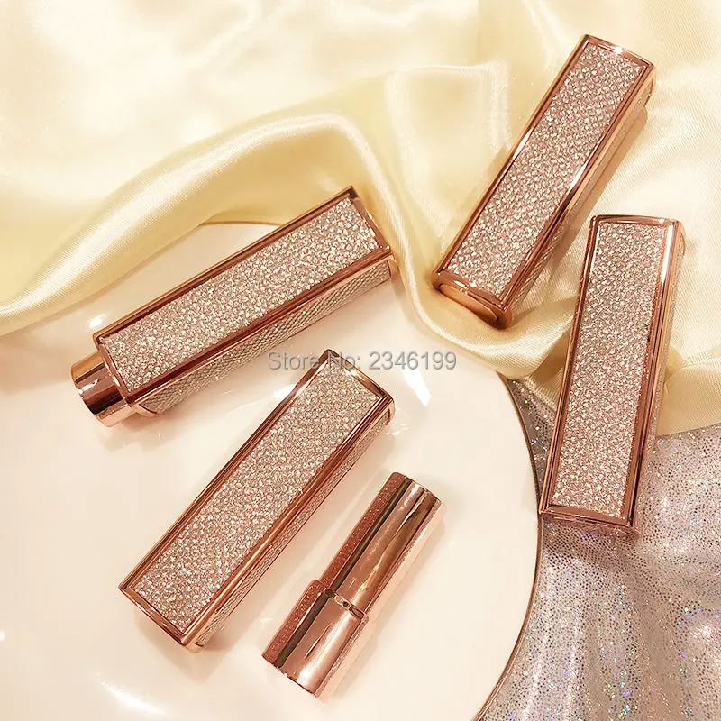 Empty Lip Balm Tube 12.1mm Shiny Six Sides Lipstick Tube Press Square Lip Balm Tube Empty Hexahedron Lipstick Container (6)