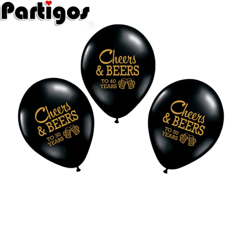 

50pcs Cheers&Beers to 30 40 50 Years Wedding Anniversary 12inch Latex Balloons Adults Aged Birthday Party Decor Supplies