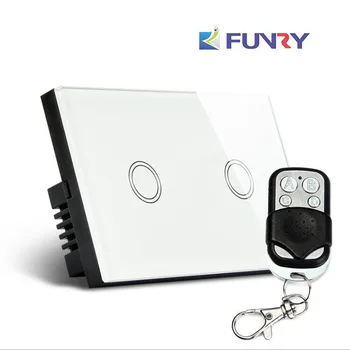 

Wall Light Switch Smart Switch Remote Control/Touch Luxury Glass Switch 110-240V 433MHz Led Light Switch ST1-US Standard 2Gang