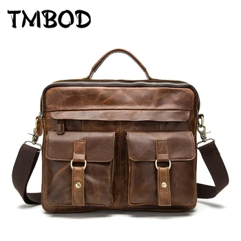

Hot 2019 cowhide men design casual crazy horse genuine leather handbags male messenger bags vintage crossbody shoulder bag an993