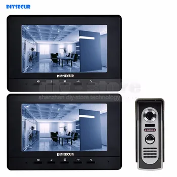 

DIYSECUR 7inch Video Intercom Video Door Phone 800 x 480 Screen IR Night Vision Outdoor Camera Black 1v2