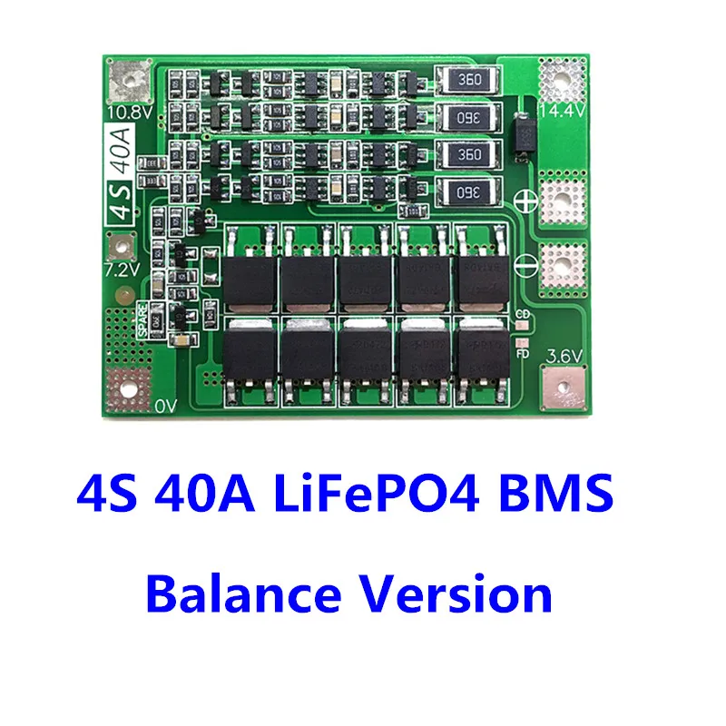 4S 40A 12,8 V 14,4 V 18650 LiFePO4 BMS/литиевая железная плата защиты батареи с выравниванием старта сверла стандарт/баланс