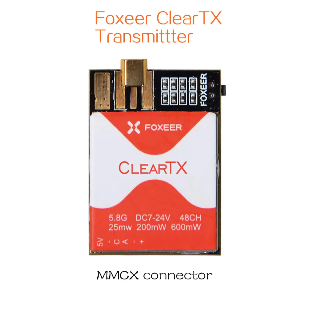 

Foxeer Clear TX 5.8G 48CH 25/200/600mW Adjustable Power Video FPV Transmitter w/ Race Band & Pit Mode for Diy RC Drone