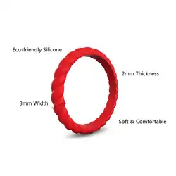 10 шт Силиконовое обручальное кольцо для женщин тонкая штабелированная плетеная Резина обручальные кольца