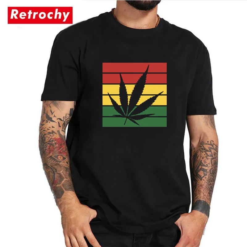 

Fashion weed leaf rasta flag Men's t-shirt Boys funny summer Graphic Cute tshirt Man classic t shirts Birthday gifts for fathers