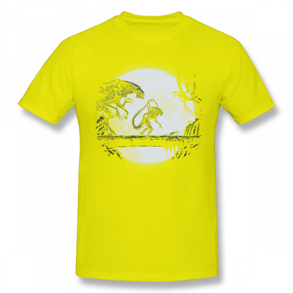 Новинка, Alien Covenant Xenomorph, Футболка мужская, хлопок, уникальный дизайн, футболка - Цвет: Цвет: желтый