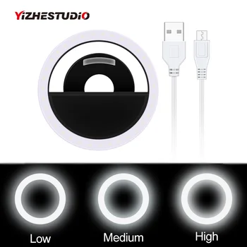 

Yizhestudio 3 W Flash Led Selfie Lighting USB Charge 36 pcs LED Ring Light Portable Camera Phone Photography for live video