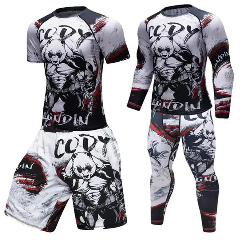 UFC бразильский джиу-джитсу MMA запускает 3D боди Кросс-Фит Рашгард компрессионная Рашгард рубашка мужская VS PK Спортивная футболка