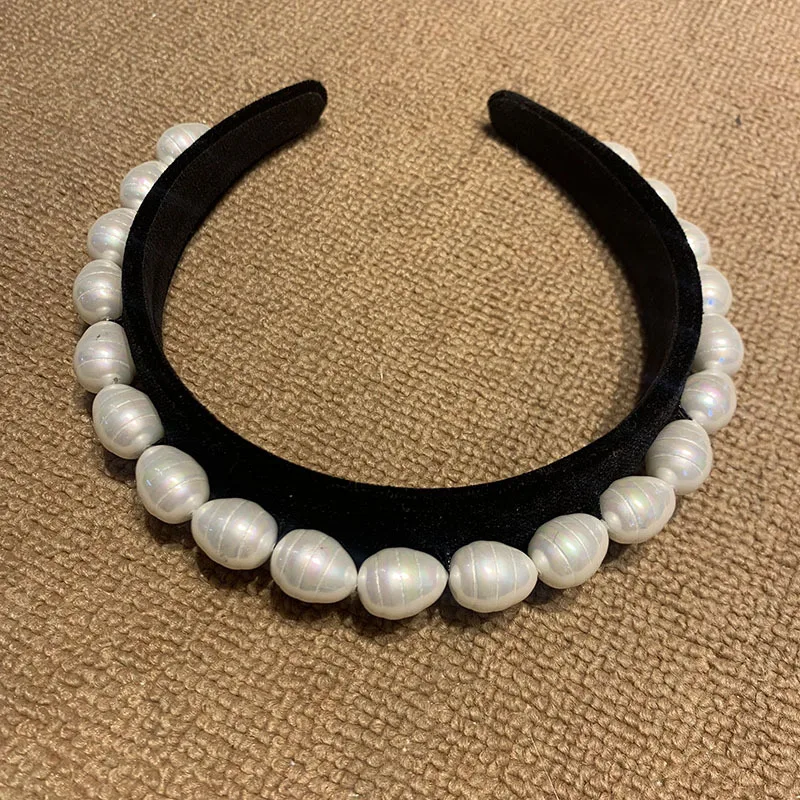 

European new velvet pearl hairpin style shell pearl handmade Women hairdressing Hair Jewellery Hair Luxury Tiara Joyas