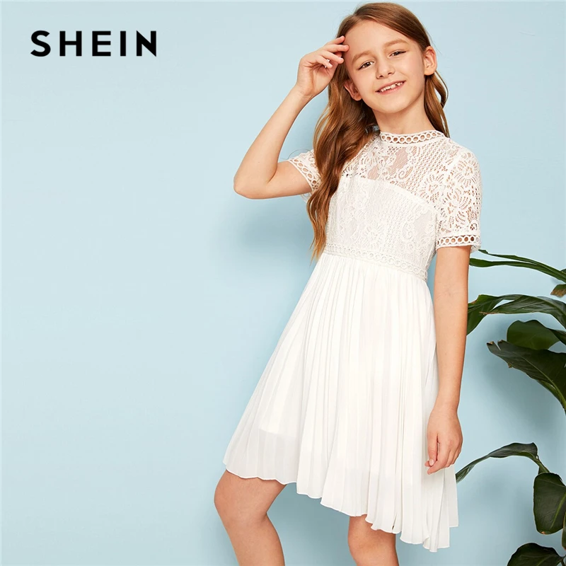 SHEIN Kiddie/красное платье в горошек с рюшами и открытыми плечами для девочек г. летнее расклешенное платье до колена с короткими рукавами для отдыха в стиле бохо