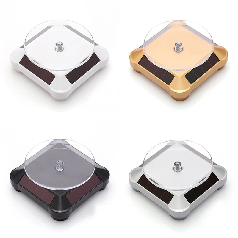 

Solar Showcase 360 Turntable Rotating Jewelry Watch Ring Phone Stand Display Jewelry Organizer Hard Display Stand