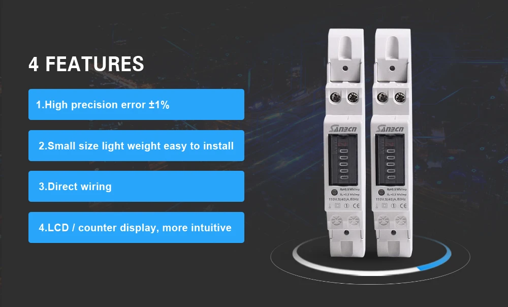 latest CE single phase two wire power energy meter counter dispaly 230V 5(40)A 50Hz /110V5(40)A 60Hz wattmeter electric meter