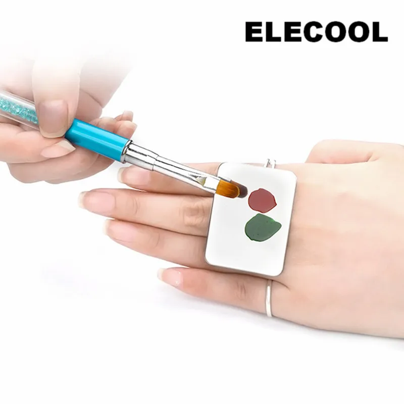 ELECOOL, нержавеющая сталь, макияж, лак для ногтей, смешивающая пластина, квадратная основа, тени для век, смешивающая Палитра с шпателем, стержень, инструмент