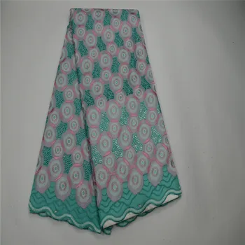 

HFX Latest African Cotton Swiss Voile Lace Fabric High Quality African Swiss Voile Lace In Switzerland Cotton Lace Fabric X318-2