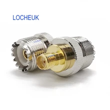 Качественный радиочастотный коаксиальный адаптер SMA Female To SO239 Female UHF гнездо SO-239 антенный кабель Соединительный адаптер позолоченный латунный