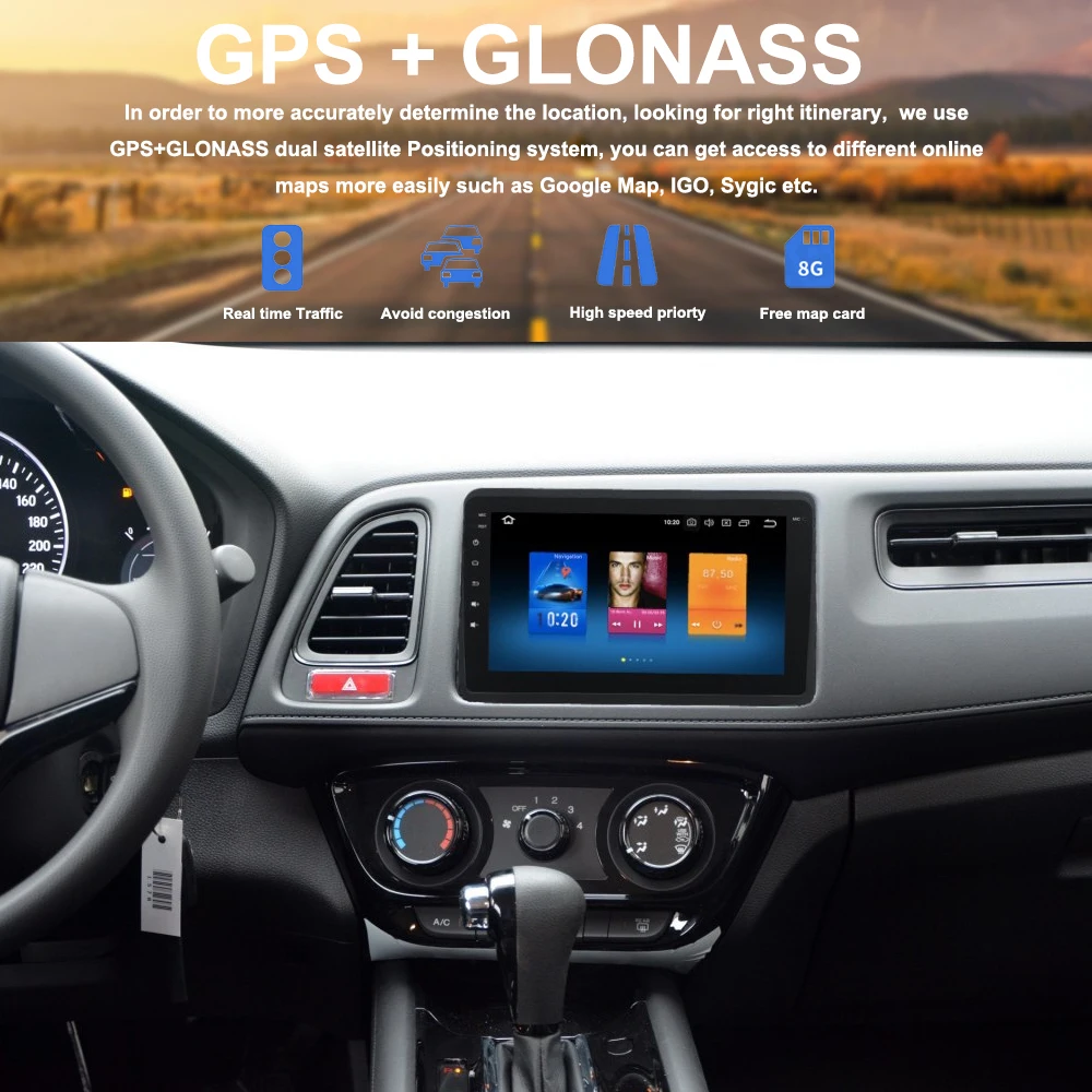1 din Радио android 10 GPS Navi для Honda Vezel HR V вариабельности сердечного ритма 2014 2015 2016 2017 2.5D