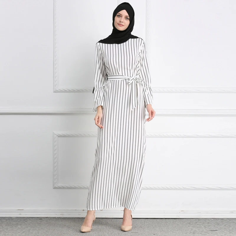 Абая для женщин Vestidos Катар ОАЭ кафтан Турция длинные полосатые хиджаб мусульманское платье-Абая Дубай Elbise турецкий Исламская одежда