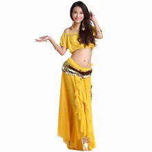 Распродажа, костюмы для танца живота, костюм из трех предметов, качественная одежда, короткий топ, фонарь, Цветочное платье, 220 цепь huazhung