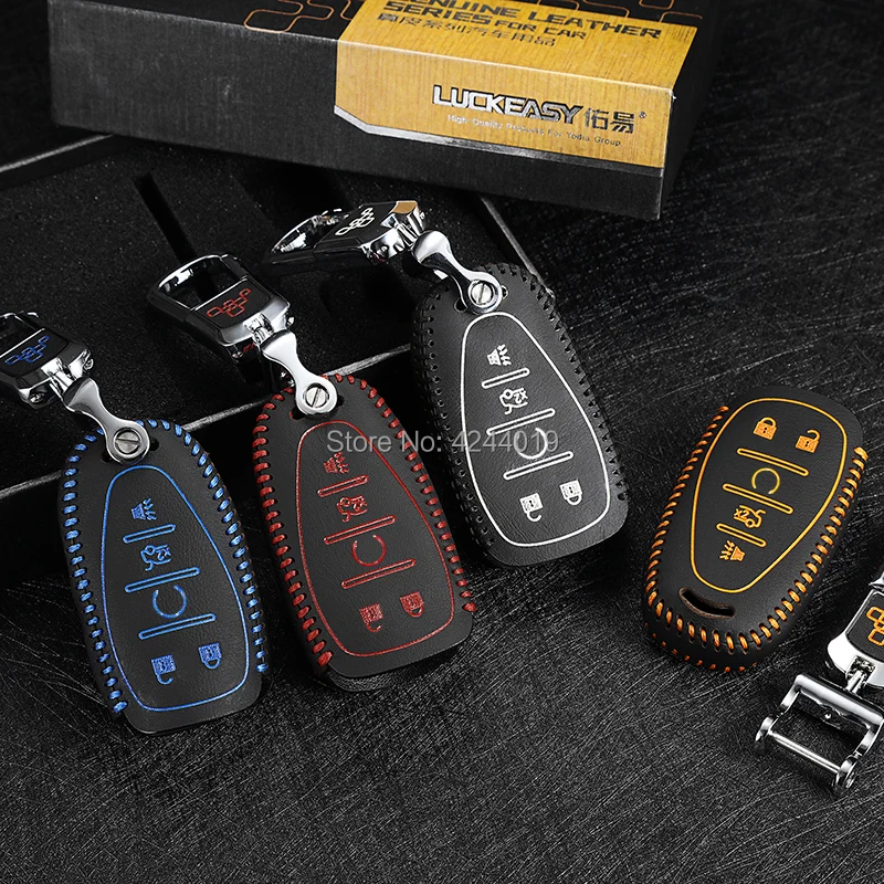 LUCKEASY Car Keychain Keyring Key Bag Key Fob Central Key Cover For