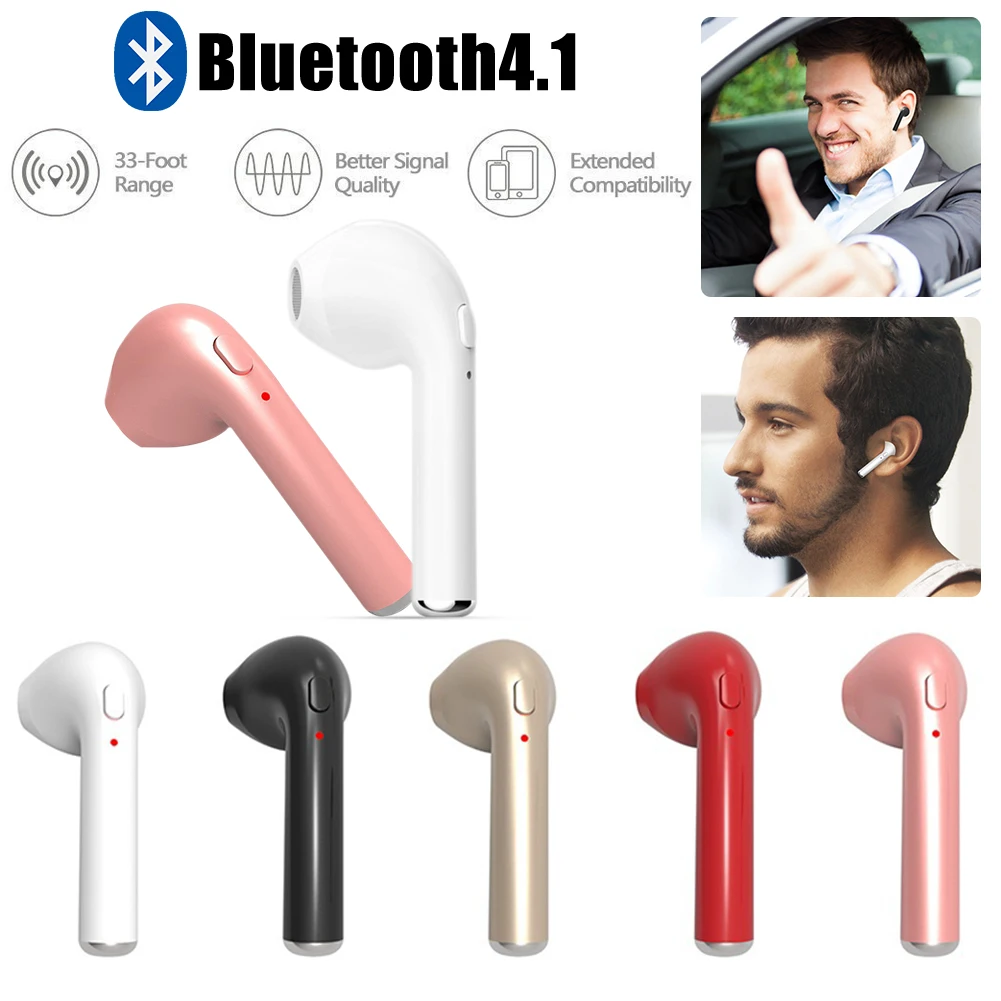 

HBQ-I7 Wireless Bluetooth Earphone Stereo Portable Sport Headset Handsfree Calls Earbud For Apple Iphone Android smart phones