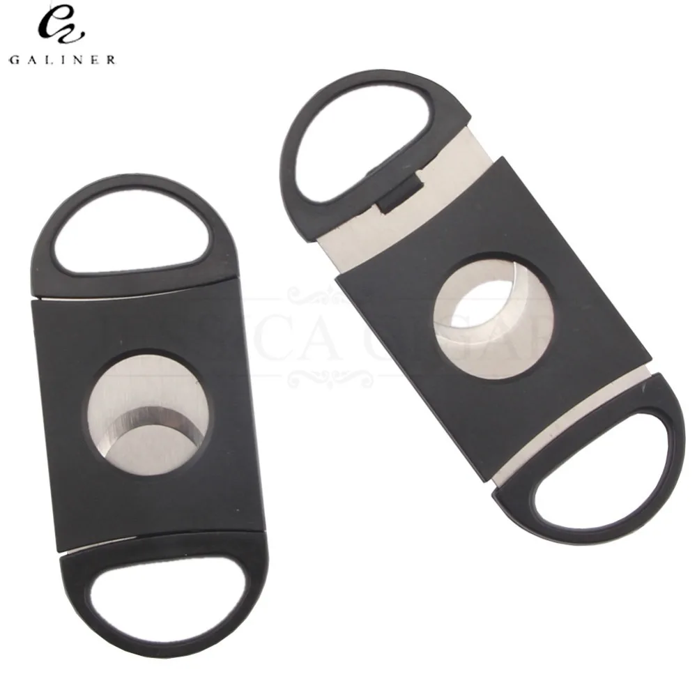 GALINER Stainless Steel Cigar Cutter Plastic Cigars Guillotine Metal Dual Blades Tobacco Cutting Tool Sharp Cigar Scissors images - 6