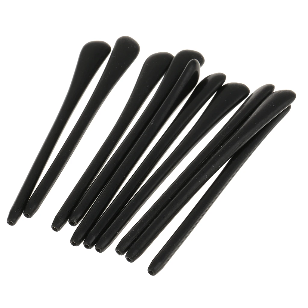 65mm Length Silicone Eyeglasses End Tips Ear Sock Pieces Ear Tubes Replacement Accessory Pack of 10PCS Black