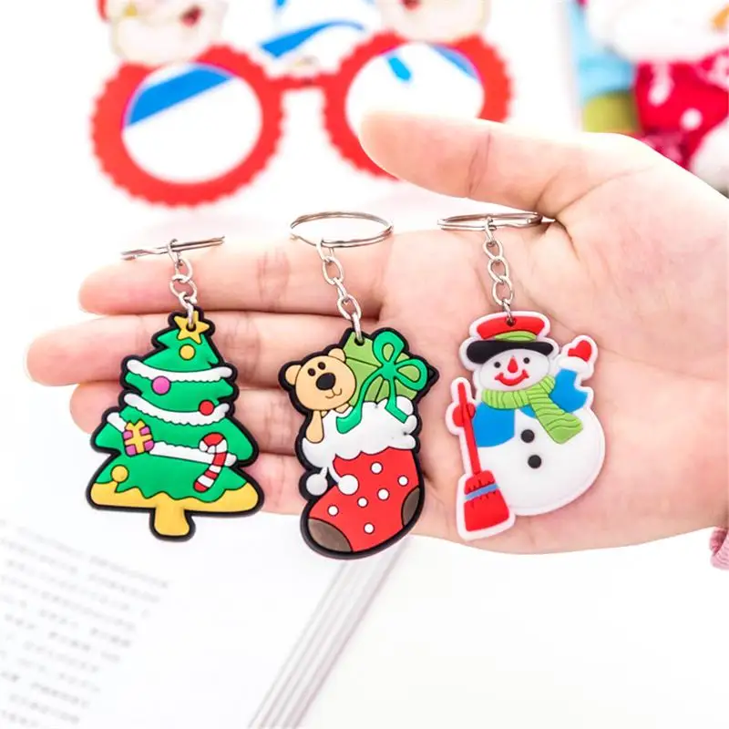 1PC Christmas Tree Ornament Hanging Pendants Gifts Cartoon Santa Claus Snowman Christmas Decora adornos de navidad Keyring Gifts