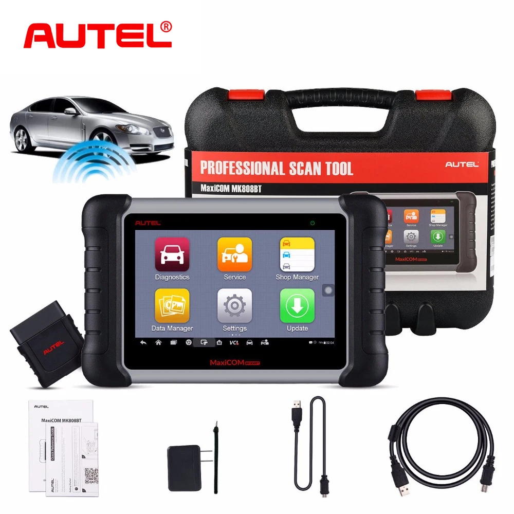 Autel All System MaxiCom MK808BT OBD2 Scanner Car Diagnostic Tool Code Reader ABS DPF EPB SAS SRS TPMS BMS Oil Service Reset  