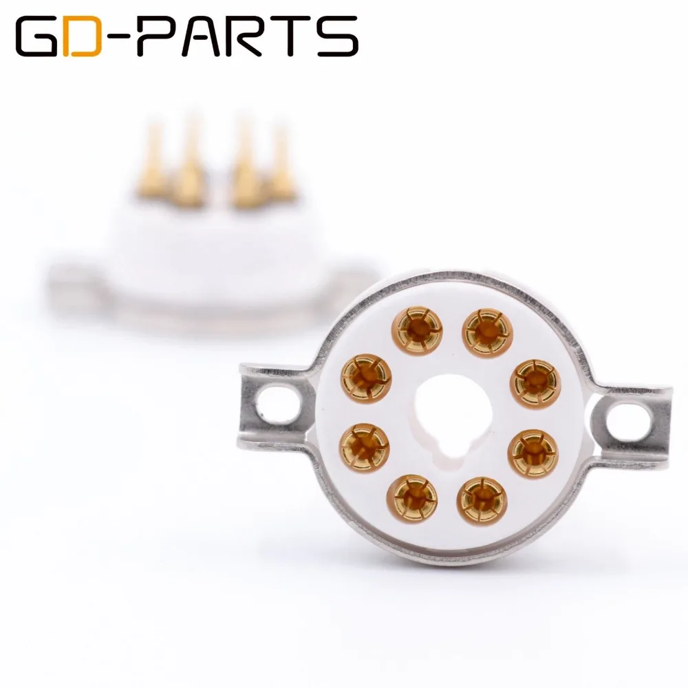 10PCS Ceramic 8pin Octal Tube Socket Valve Base Gold Plated Brass Pins