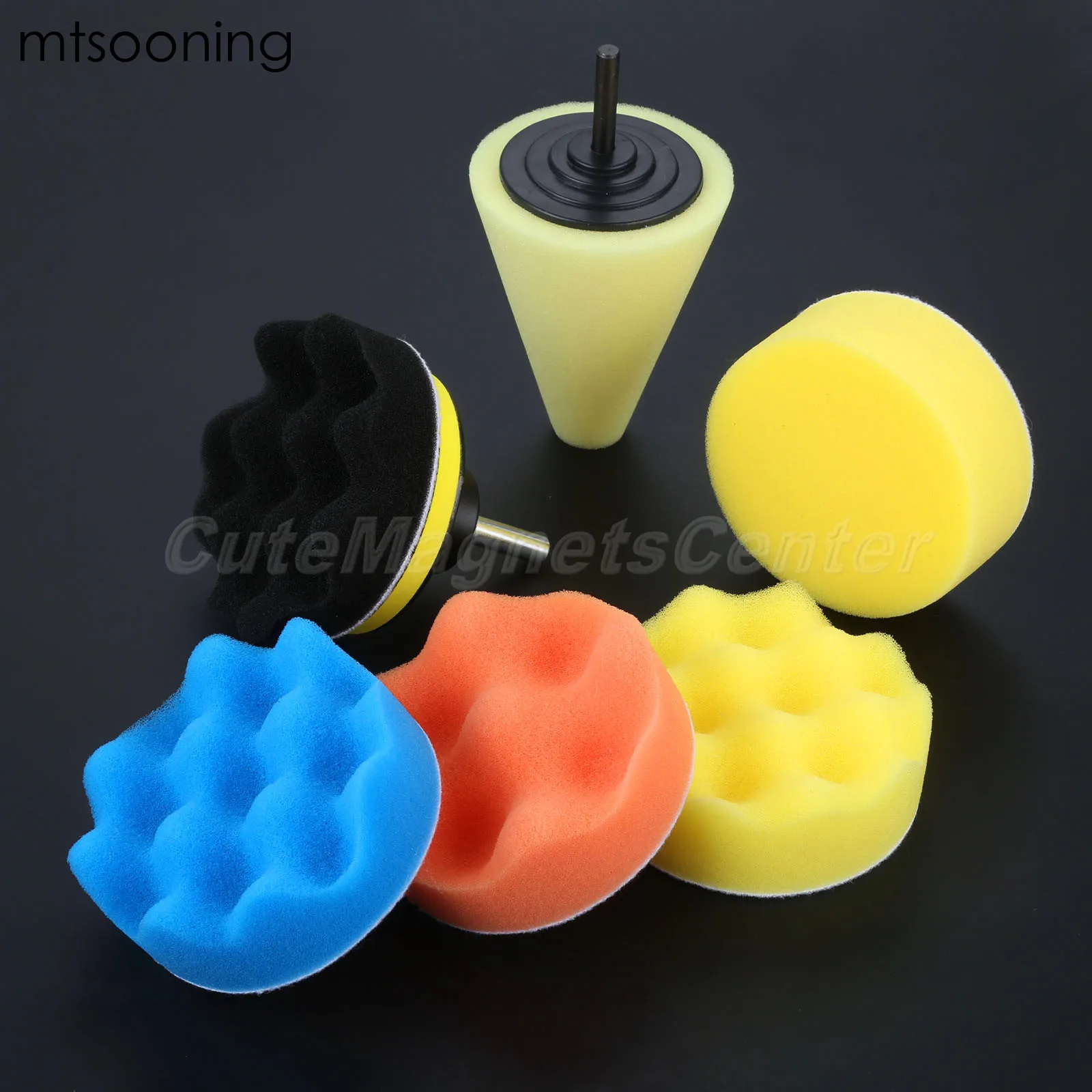 Polimento do Carro Adaptador para Polidor Conjunto + M10 Mtsooning Polegada 80mm Enceramento Esponja Almofadas Broca Carro 14 Pçs 3 6 Esponja p/ encerar
