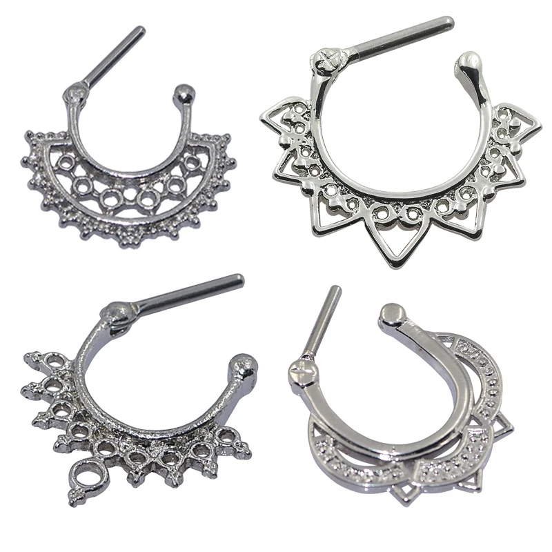 4pcs High quality Nose Piercing Septum Clicker Rings Jewelry for Women