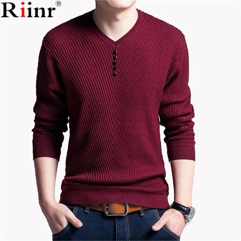 Riinr Mens Sweaters Wool Casual Dress Brand Cashmere