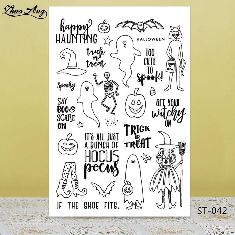 

Halloween Elves Clear Silicone Stamp/Seal for DIY Scrapbooking/Photo Album Decorative Card Making Clear Stamps