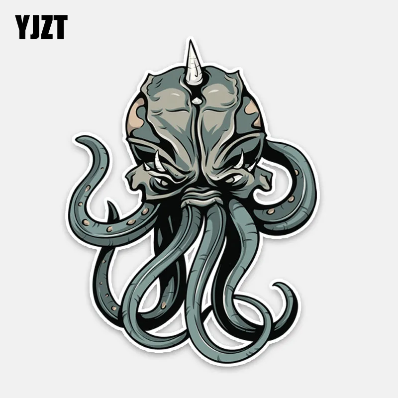 

YJZT 12.8CM*16.6CM Personality Weird Squid PVC Car Sticker Decal Decor Accessories 5-0119