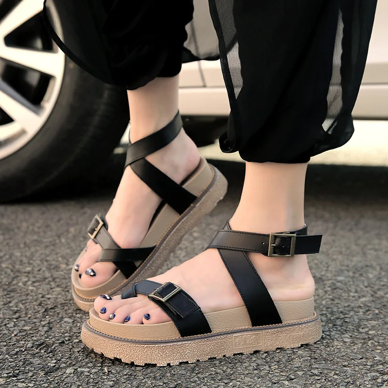 Komfortabel Sandalen Frauen weiß Schwarzes 15 Britischen Und Sind Bequeme Wind Schnallen Sandalen Sommer Boden Sexy Dünn 6 orange Dicken FYYw8pPq