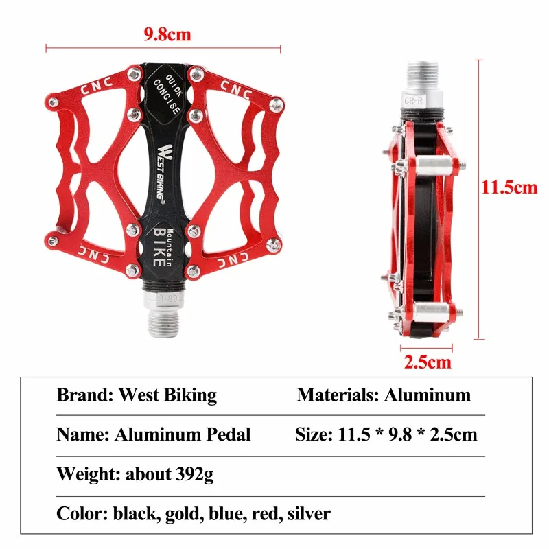 West biking сверхлегкие велосипедные Педали Алюминиевый велосипед Профессиональный MTB Горный велосипедные педали Подшипники педали для велосипеда