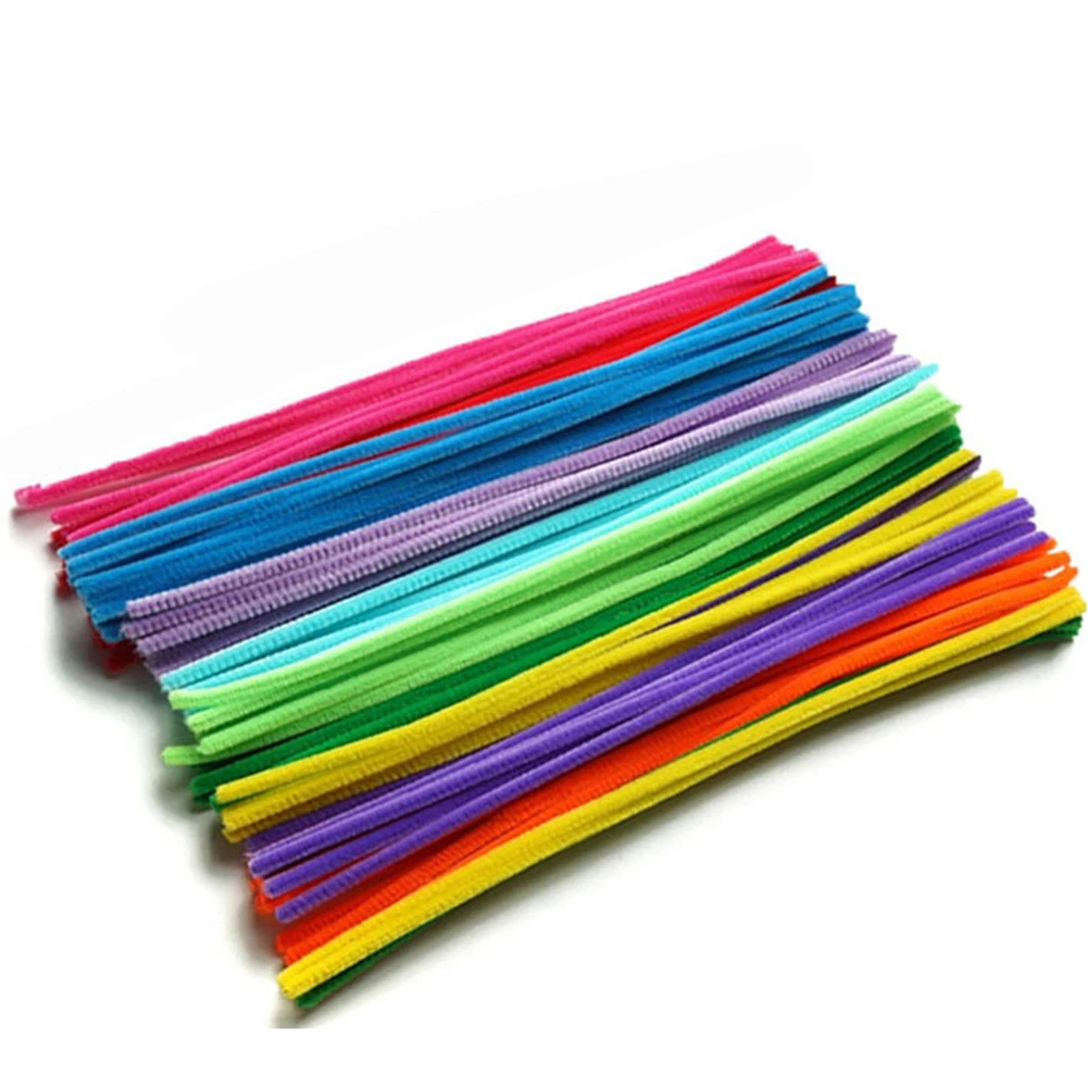 

NEW Educational Kids Toy 100pcs Stems toys mixed color Crafts Chenille Stems for Kids Colorful Cure-Pipe Toys Crafts