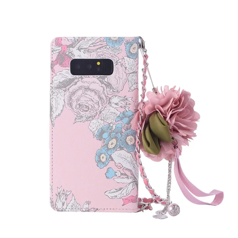 Кошелек чехол для samsung galaxy note 8 9 5 s7 edge s10 s8 s9 плюс s10e s10 lite чехол карты кожаный Портативный ремешок-цепочка потока