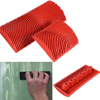 

2pcs Large Small Wood Graining Pattern Rubber DIY Graining Painting Tool For Wall Decorative Tools