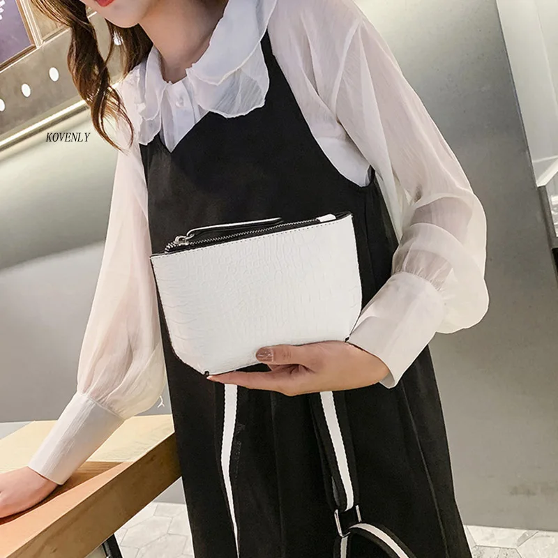

Women Shoulder Bag alligator print Waist Pack Small Leather Fanny Pack Wide straps Chest Bag Mini Phone Pouch Girls Waist Bags