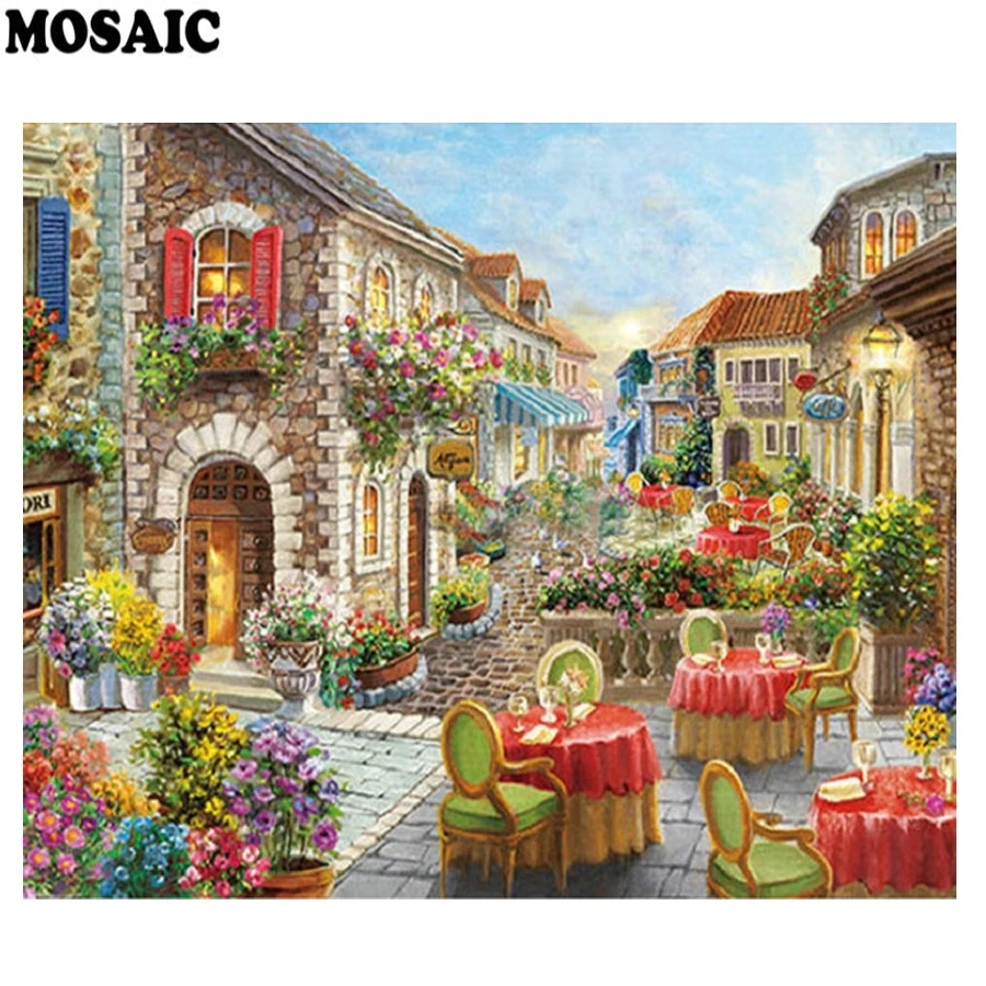 

5d DIY Diamond Painting garden scenery Cross Stitch Diamond embroidery sale full square rhinestones Mosaic landscape wall decor