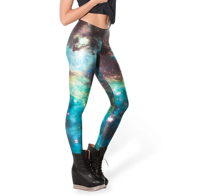 

Hot 3003 sexy girl women green universe galaxy star sky 3D prints running elastic fitness sport leggings Yoga Pants